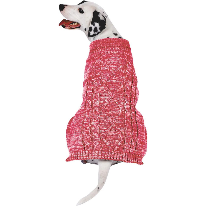 В'язаний пуловер для собак, теплий та м'який, для зими, для цуценят, червоний (S)