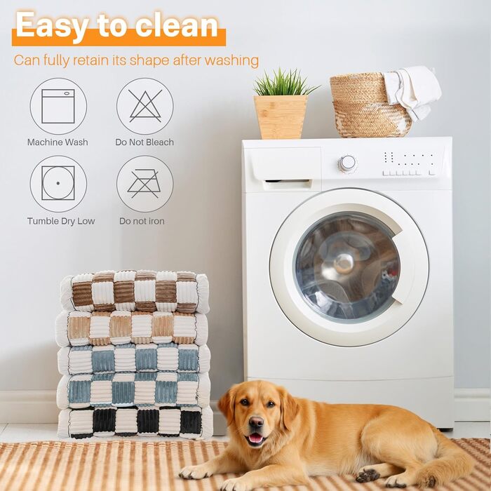 Незсувний авточохол для собак, килимок для домашніх тварин на заднє сидіння, водонепроникний та стійкий до подряпин килимок для подорожей, м'який захист для автомобілів, вантажівок та позашляховиків (63 x 138 см), в клітинку, темно-коричневий