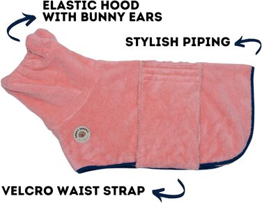 Преміум халат для собак DERPYCHAPPY, мікрофібра, для собак та котів різних розмірів, стильний, комфортний, для пляжу та подорожей, рожевий