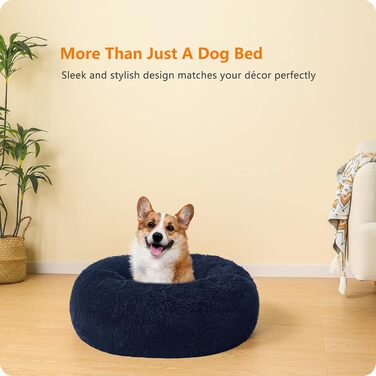 Ортопедичне ліжко для собак, кругле, м'яке, для котів та собак, 70 см, Navyblau (темно-синій)