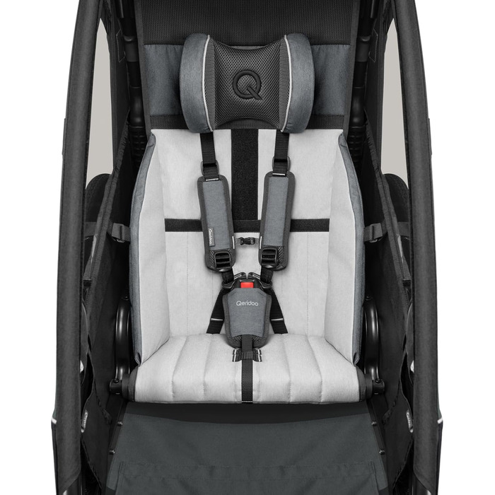 Qeridoo Lynix 1 Forest Green - Причіп для велосипеда, дитячий, на 1 місце, з підвіскою та ременями безпеки | Дитяча коляска-візок, прогулянка, Walker & Bike