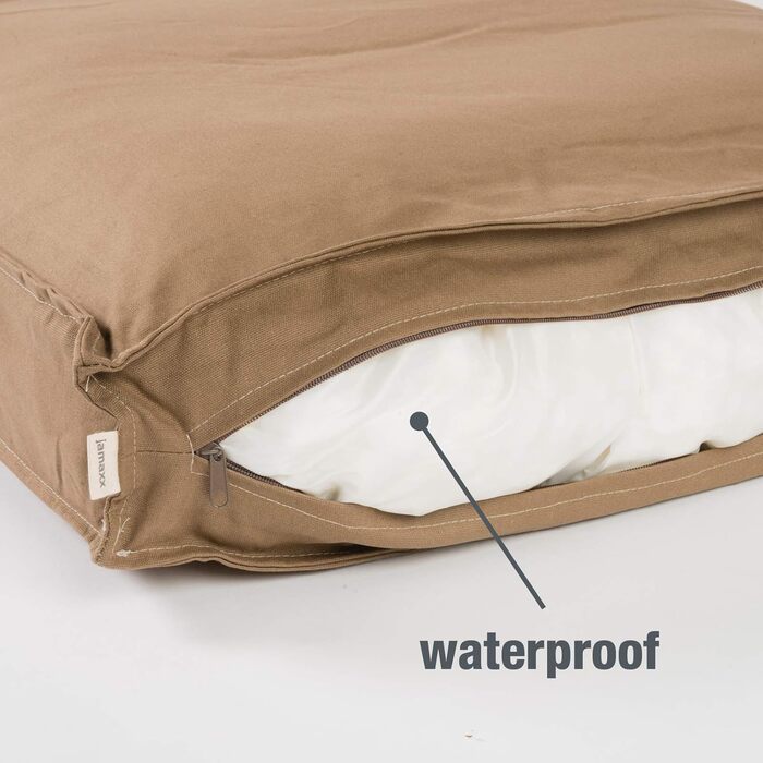 JAMAXX Преміум подушка для собак - ортопедична, з піною з пам'яті, знімний водонепроникний чохол, собаче ліжко з канвас-чохлом PDB1007 (L) 120x90, кавово-коричневий колір, розмір L (120 x 73 x 30 см)