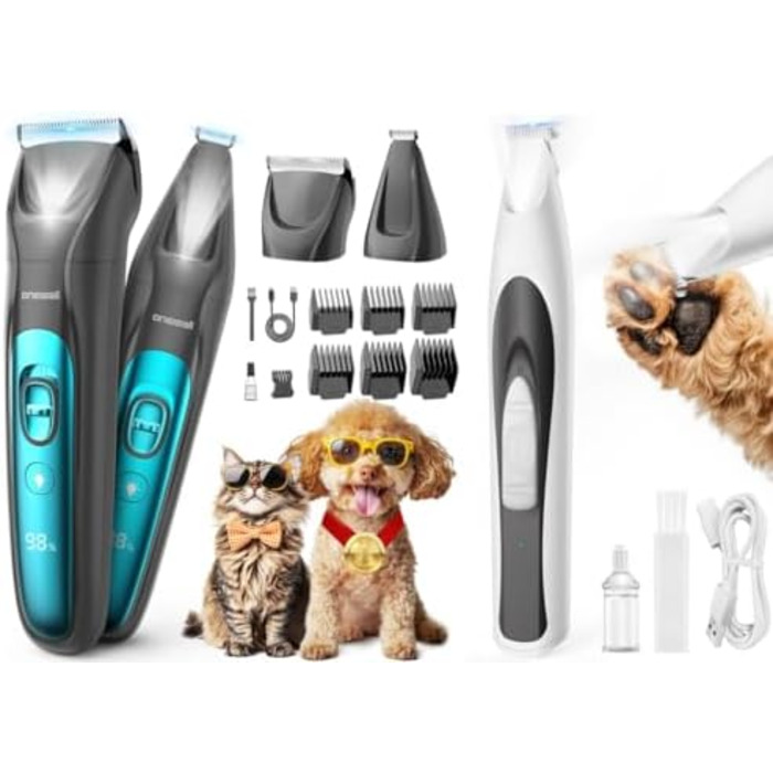 Триммер для собак Oneisall Paw Trim Pro з LED-підсвічуванням, акумуляторний. Ідеально для стрижки подушечок лап, очей, вух та обличчя.