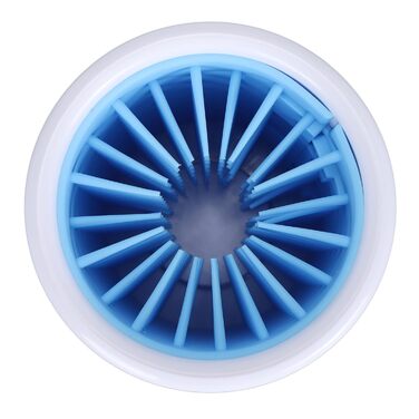 Електричний мийчик лап для собак та котів, USB, переносний, білий/блакитний (S)