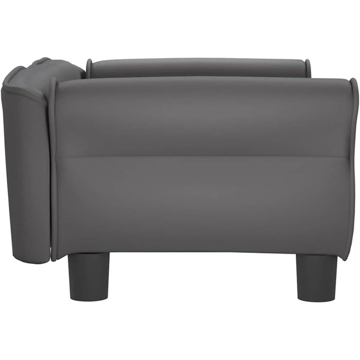 Диван для собак, м'яке ліжко для домашніх тварин, лежанка для собак з штучної шкіри, ліжко для цуценят, диван для домашніх тварин, будиночок для собак, для великих та середніх собак, сучасний та елегантний дизайн, сірий, 70x45x30 см