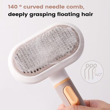 Щітка для тварин з неслизькою ручкою: для собак та котів, масаж, видалення ворсу, для дому, офісу