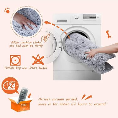 Килимок для собак великих порід Chickwin, для котів, миючий, м'який, з ортопедичною матрацом, заспокійливий, антистрес, плюшевий, 110*80 см, світло-сірий