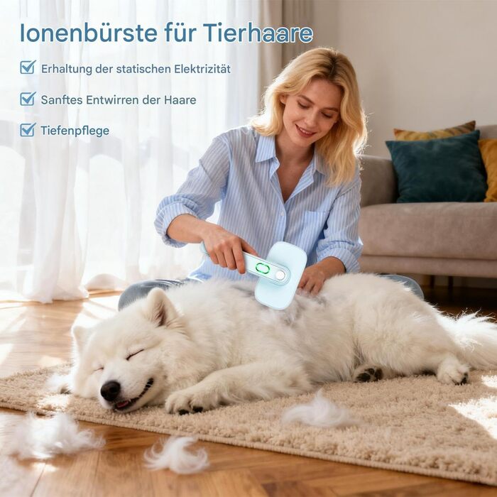 Щітка для собак Zupfbürste – самоочисна, для догляду за шерстю, масаж, розчісування, вичісування, для цуценят та кошенят, для довгої та короткої шерсті