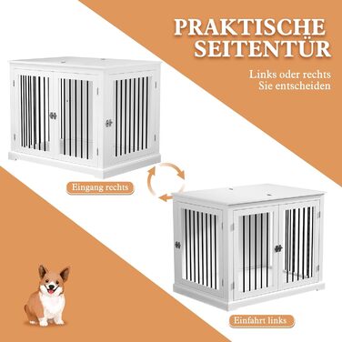 Клітка для собак HOLTICO, чорна (L) з подушкою, для дому, клітка-меблі, закривається