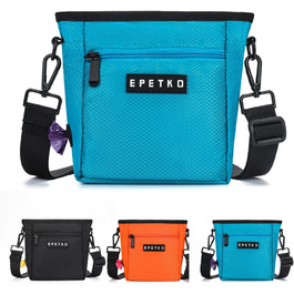 Сумка для ласощів для собак великого об'єму, багатофункціональна, для прогулянок на плечі, з міцним магнітним закриттям, регульований знімний ремінь, сумка для корму для собак (Блакитна)