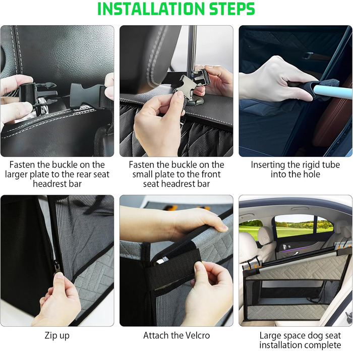 Надійний автокрісло для собак: водонепроникне, антиковзаюче, з 3 ременями, для середніх та великих собак