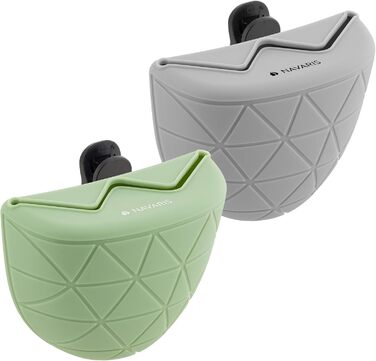 Набір силіконових мішечків для корму Navaris для собак (2 шт.) - мішечки для ласощів з кліпсою та магнітом - сумка для корму, сухого та вологого корму (сірий & темно-синій, зелений/сірий)