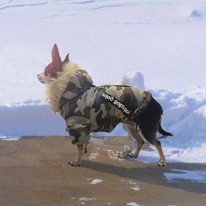 Зимовий теплий одяг для собак: вітронепроникна куртка, теплий халат для собак, костюм для домашніх тварин (колір коричневий, розмір S)