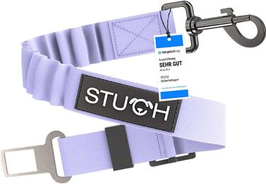 STUCH Бungee страхувальний ремінь для собак та котів - універсальний, підходить для всіх порід та авто (Flieder)