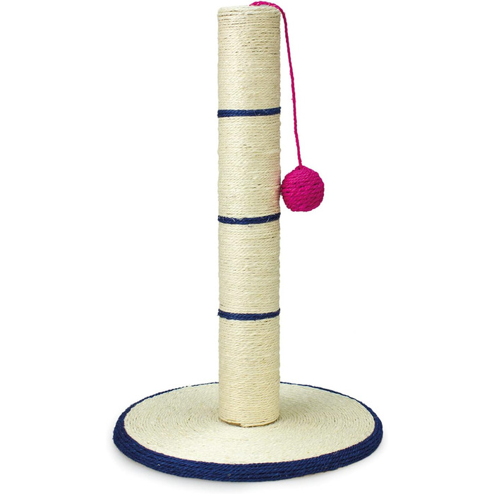 Кігтеточка для котів ARQUIVET з м'ячиком - біло-золота, 30x30x46 см, іграшка для котів (бежево-блакитна)