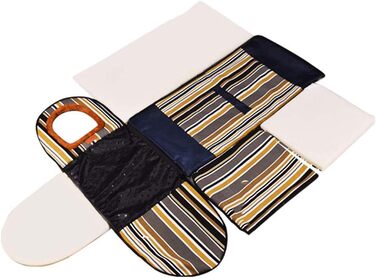 Лежанка для собак і котів Hongbi 2 в 1: хатинка та диван, знімний мат, блакитний з білим зірками (2XL, кольорові смужки)