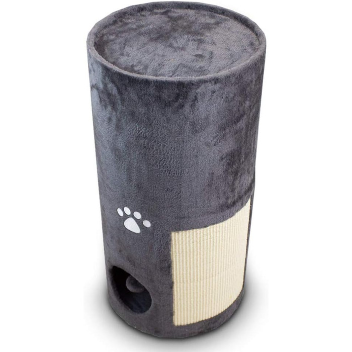 BITUXX® Кігтеточка для котів - кігтеточка-будиночок з плюшу та сизалю (78 см, сірий)