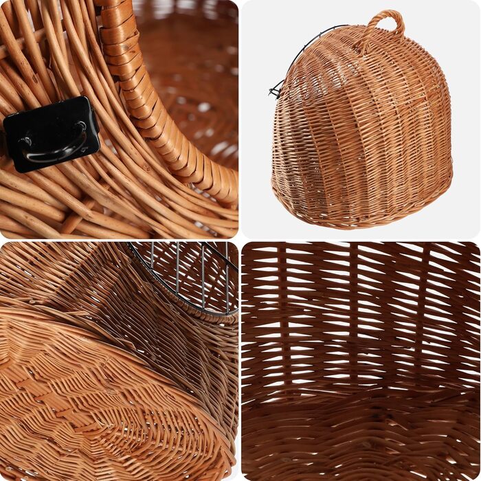 Транспортний кошик для тварин KADAX: плетений кошик-переноска для котів та інших домашніх улюбленців (40x49 см)