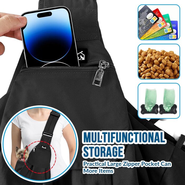 Сумка-переноска для собак SlowTon, зручна переноска для тварин з регульованим плечовим ременем та передньою кишенею, ідеальна для прогулянок та подорожей