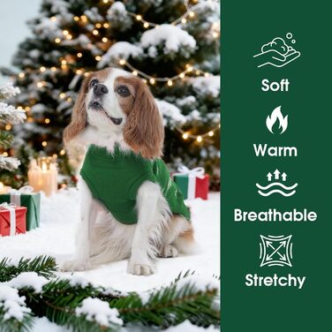 Святий Вечірній Пуловер для Собак IDOMIK: Сніговик та Собака, з Отвором для Поводка, Рожевий (X-Large, Зелений)