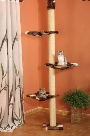 Котячий комплекс CLEVERCAT Anja, стельовий, регульований по висоті 240-265 см, з м'якими лежаками для відпочинку