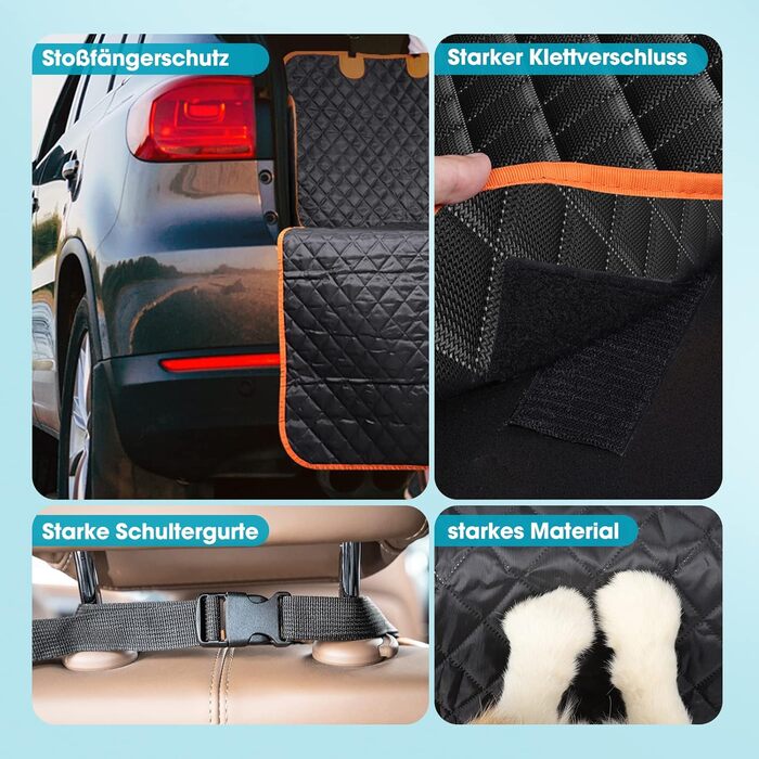 Захист для багажника авто Joejoy для собак з боковими та захистом від порогу, універсальний килимок для багажника, водовідштовхуючий, стійкий до подряпин, легкий у догляді, ковдра для собак, розмір B-185 x 105 см