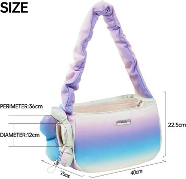 TOUCHDOG Сумка-переноска для собак та котів, легка, дихаюча, для подорожей (до 6 кг), рожева/блакитна