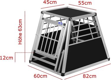 Транспортний бокс Transportbox N24 для собак, алюміній, 82x60x63 см, з аварійним виходом та захистом від ударів