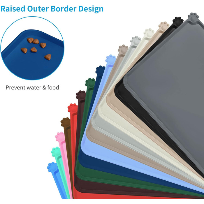 Силіконовий килимок для годування собак та котів AUDWUD, водонепроникний, антиковзний, 61x41 см, блакитний