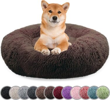 Кругле ліжко для собак середніх порід, 70 см. М'яке, зручне, з штучного хутра, знімний чохол, неслизьке, ергономічне.