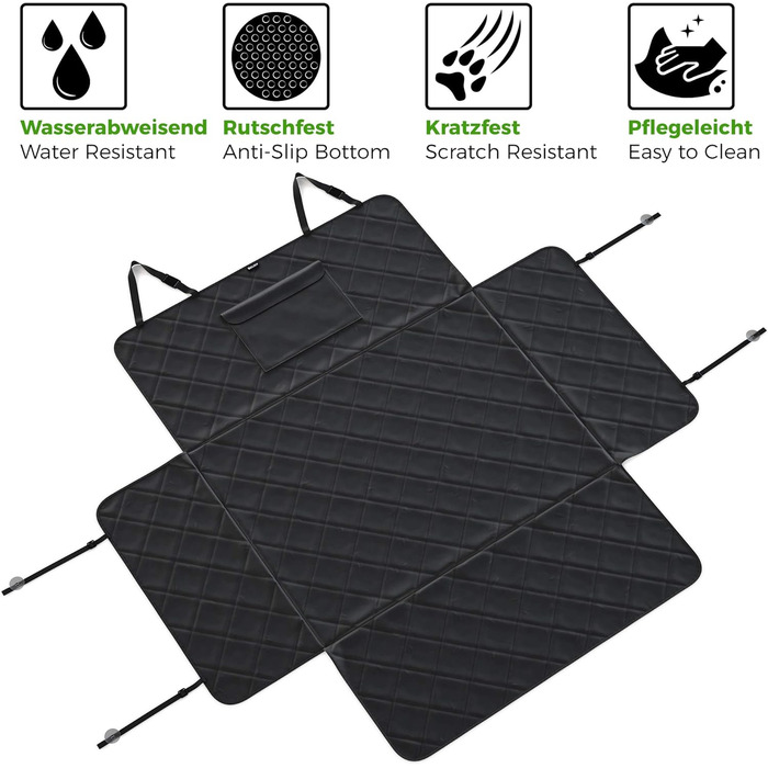 Захист для багажника автомобіля BELISY для собак: водовідштовхувальний килимок з захистом бокових стінок та краю вантажного відсіку, антиковзаюча поверхня, 185 x 101 x 35 см. Преміум якість, універсальний розмір.