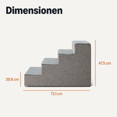 Сходинка для собак Amazon Basics – сіра, 4 сходинки, для високих диванів та ліжок