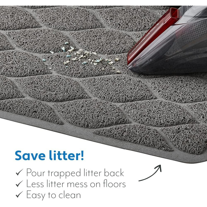 Мат для котячого туалету Mighty Monkey Premium, сірий, великий (24' x 17'), без фталатів