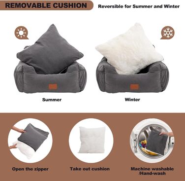 Автокрісло для собак маленьких порід, миється та стійке до плям. Зручне автокрісло з високоякісної тканини з кишенею для зберігання. Супер м'яка бавовна PP (сірий, середній)