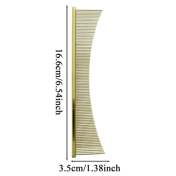 Щітка для котів Flohkamm для догляду за шерстю | Інструмент для видалення ковтунів для цуценят, довгошерстих порід, щоденний догляд, після купання (золота)
