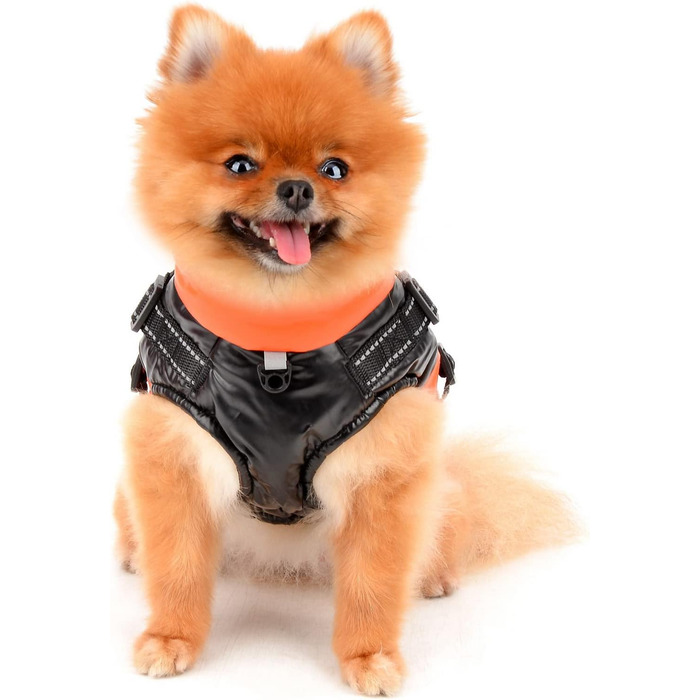 Водонепроникна зимова куртка для собак та котів SMALLLEE_LUCKY_STORE, оранжевого кольору, розмір M