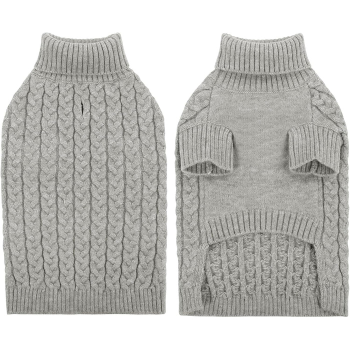Теплий в'язаний пуловер для собак CITE TOILE різних розмірів, сірий
