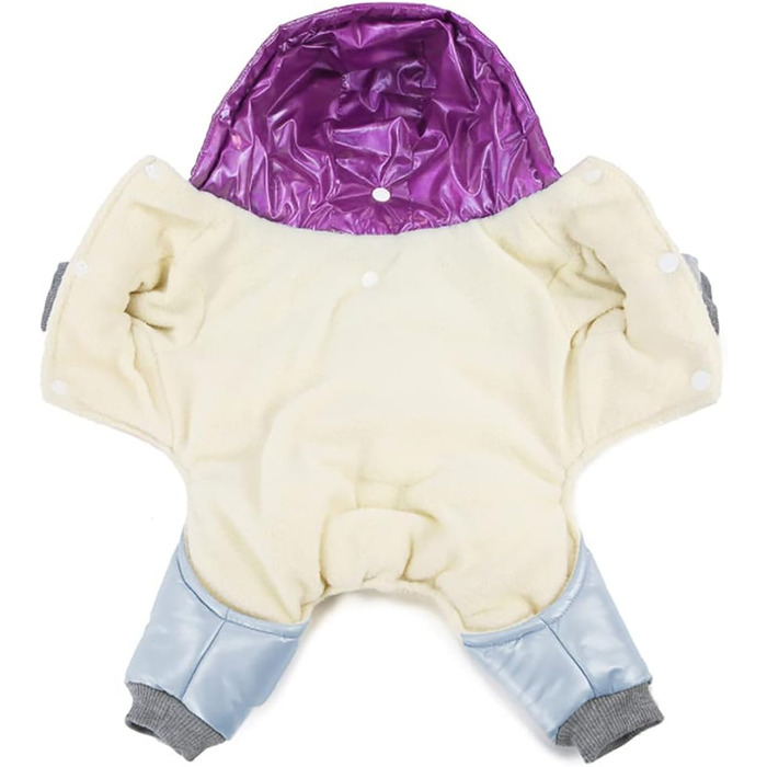 Тепла куртка для собак Izefia Winddichte, для холодної погоди, 4 ноги, теплий зимовий комбінезон для маленьких та середніх собак та котів, XL, фіолетовий