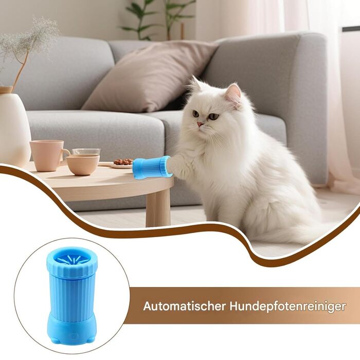 Мийка для лап собак Buddy Muddy - електрична портативна мийка для лап собак та котів, USB-зарядка, блакитна