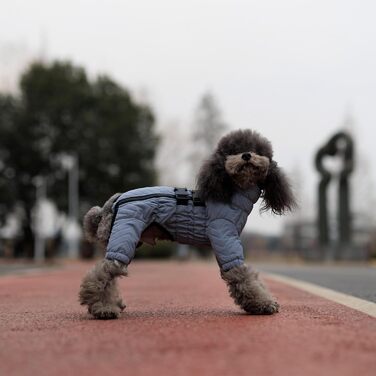 Теплий зимовий одяг для собак: двошагова жилетка, непромокаєма, вітронепроникна, з відбиваючими елементами. Підходить для малих, середніх та великих собак. Сірий XXL 2XL (back 19')