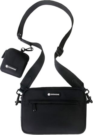 Сумка для ласощів для собак COOWONE - водонепроникна сумка для прогулянок з інтегрованим диспенсером для пакетів, чорна