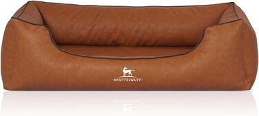 Ліжко для собак Knuffelwuff Henderson XXL з штучної шкіри (120 x 85 см) Rusty - знімний чохол, легко мити, для великих, середніх та маленьких собак