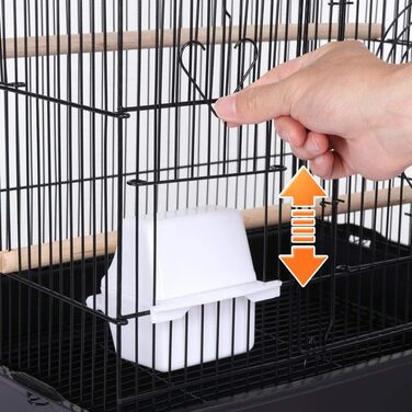Клітка для птахів Yaheetech з підставкою та колесами 46x35,5x158,5 см, вольєр для хвилястих папуг і канарейок, 360° поворотні ролики