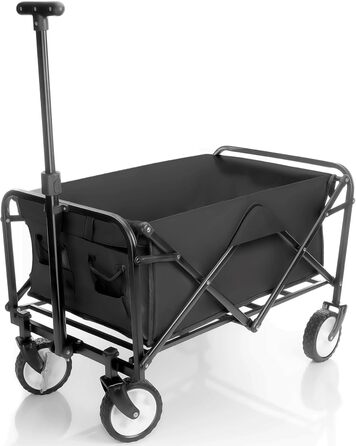 Компактний візок BigDean, чорний, до 80 кг, складавний – для поїздок, кемпінгу та покупок