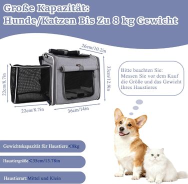 Корзина для собак на велосипед Cnwinu, передня, розширювана, складна, з 4 дверцятами та сітковими вікнами, для маленьких та середніх собак та котів