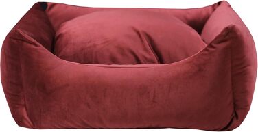 Практичне лежанка для домашніх тварин з блискавкою – м'яка подушка з сатину для собак та котів – знімний чохол – 2 розміри (M, Бордовий)