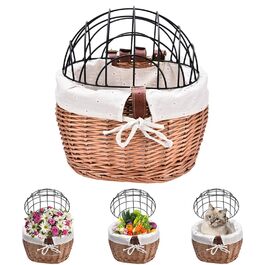 Плетенний велосипедний кошик з лози | Ручна робота | Знімний, для собак