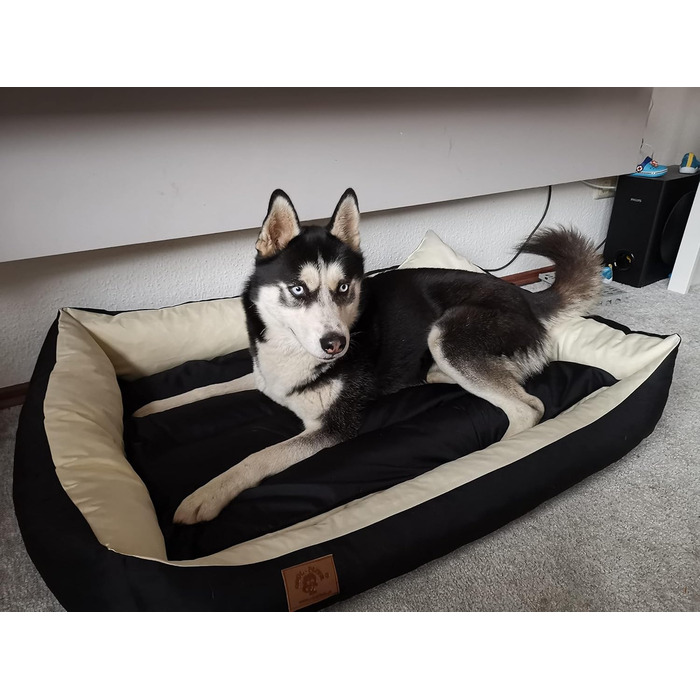 Килимок для собак XXL, лежанка для собак, диванчик для собак з двостороннім килимком (розмір та колір на вибір), 120x90 см, чорно-сірий