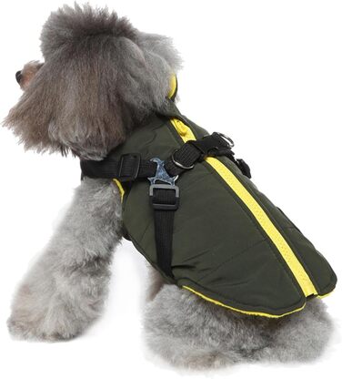 Зручна та водонепроникна куртка для собак, двостороння, вітрозахисна, зелена, XS