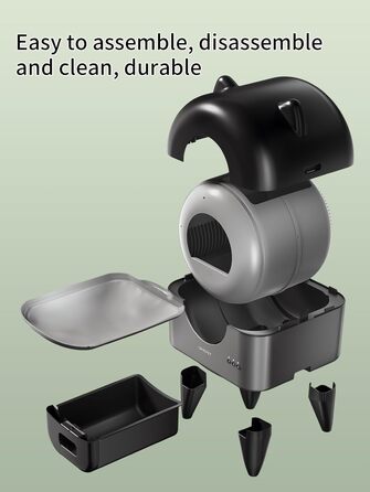 Автоматичний лоток для котів, 110 л, для кількох тварин, з мішками для сміття, герметичний, дезодорує, з додатком